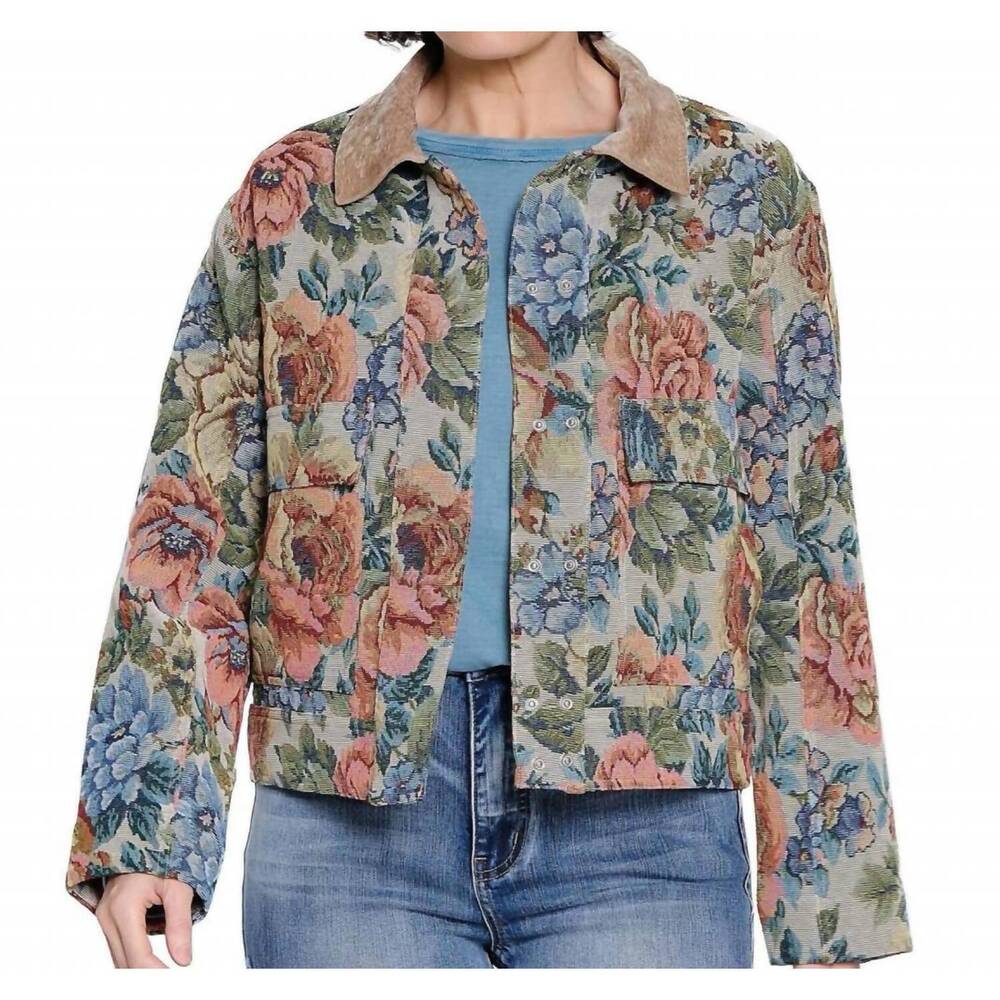 NEW TRU LUXE tapestry jacket in floral multi